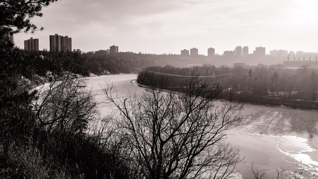 ice, river, nature, edmonton, winter, snow, black and white, edmonton, edmonton, edmonton, edmonton, edmonton